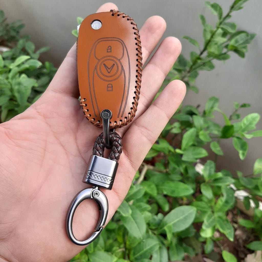 Bao Da Chìa Khóa Vinfast Fadil Da bò 100%, có khắc tên và sđt chủ xe