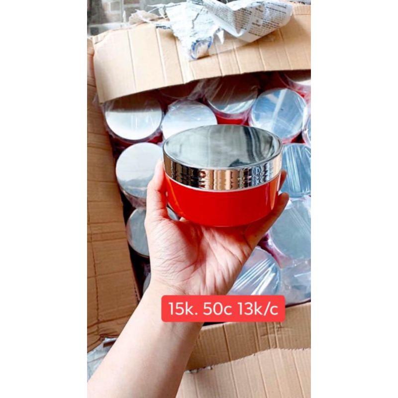 HỦ 200gr thân đỏ nắp xi bạc
