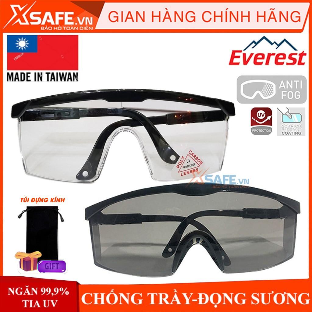 Kính bảo hộ Everest EV105 (2 màu trắng/đen) Kính chống bụi, chống tia UV, chống trầy xước, đọng sương, bảo vệ mắt