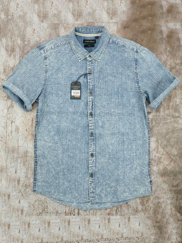 Áo Sơ Mi Nam Tay Ngắn Antony Morato Washed Denim Shirt - Size M