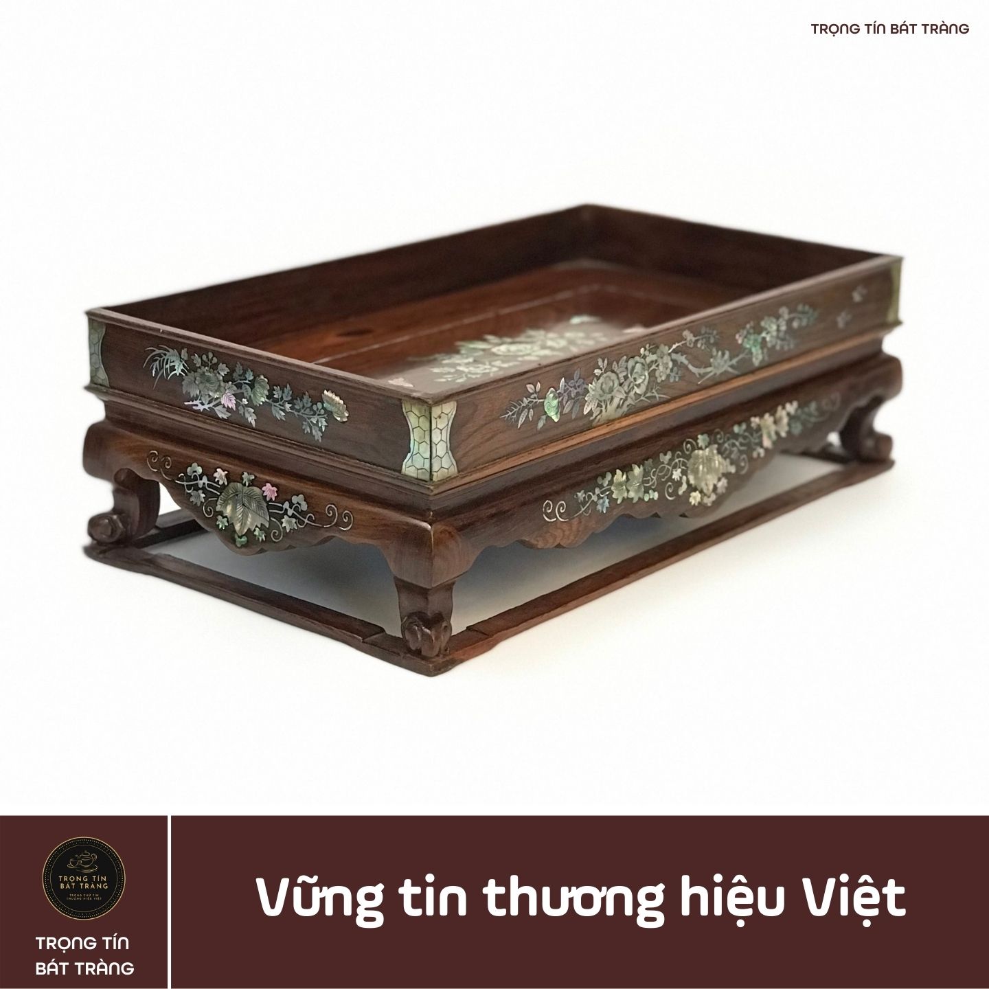 Khay Trà Gỗ Cẩm Hình Chữ Nhật  Kích Thước 35*20,5*11 cm KT 89