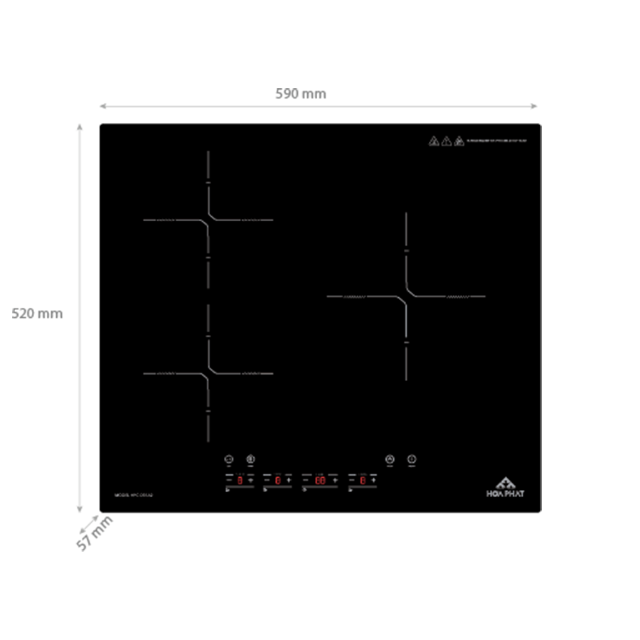 Bếp điện từ ba Hòa Phát HPC D31A2 - Tổng công suất 5500W - Bảo hành 24 tháng - Hàng Chính Hãng