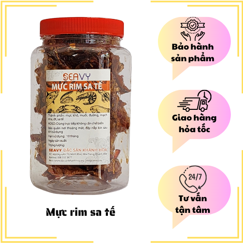 Đặc Sản Nha Trang - Mực Rim Sa Tế Nha Trang Cay Dai Đặc Sản, Nguyên Con Seavy Gói 200g