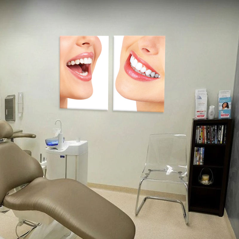 Bộ 2 tranh Răng sứ hoàn mỹ | Tranh đẹp phòng nha W2023