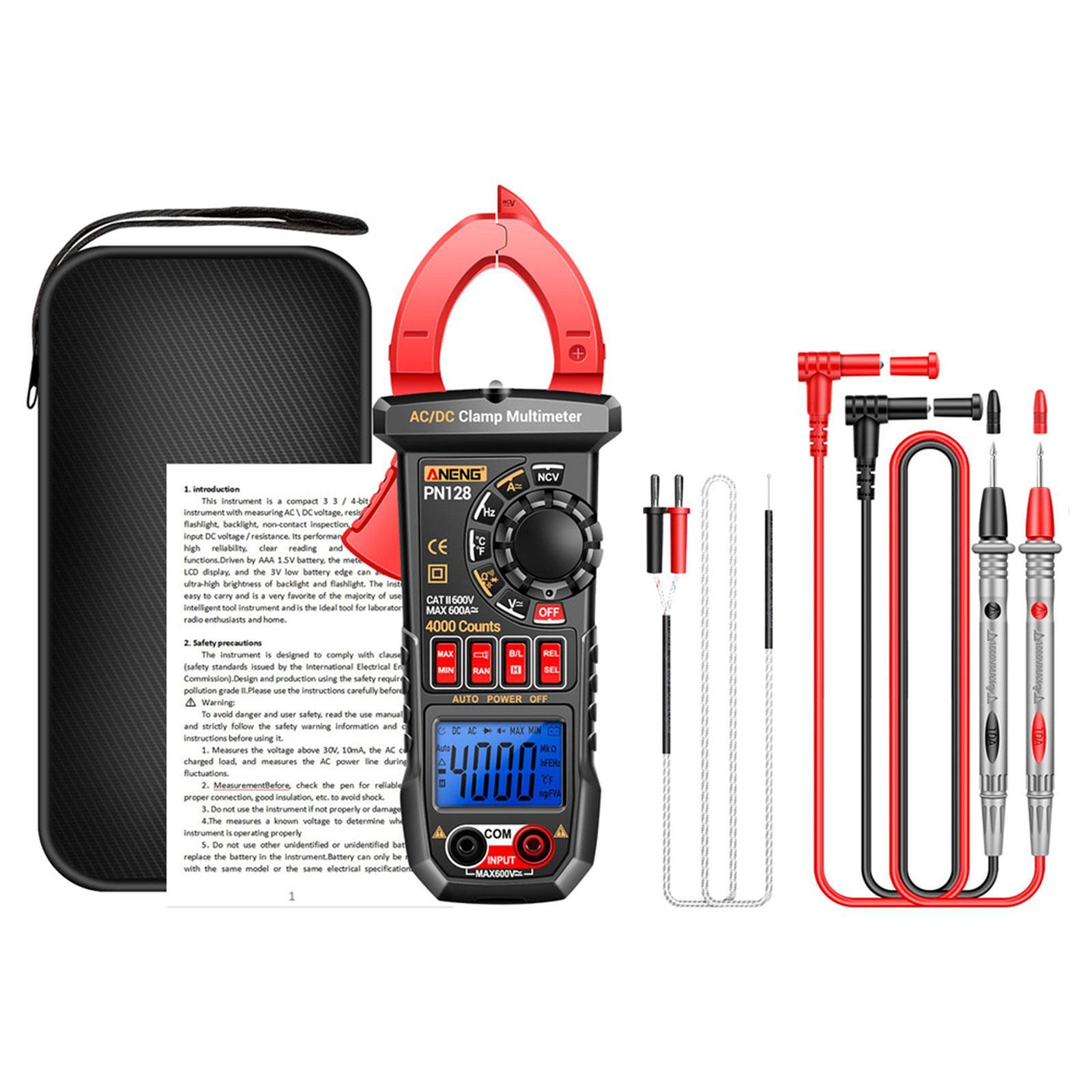 Digital Clamp Meter Voltage Tester Backlight Screen Non-contact Ncv,Resistance Voltage Meter Tool for Cars Troubleshooting Household Outlets