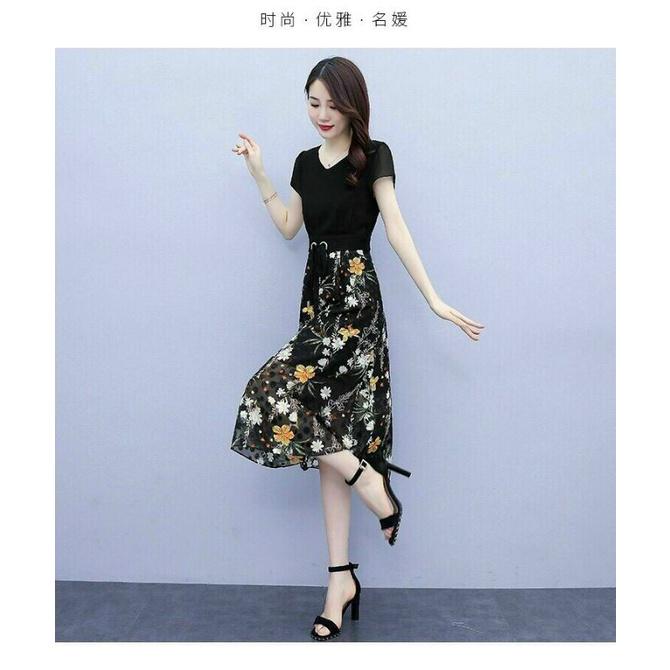 HÀNG NHẬP - ĐẦM XOÈ VOAN GẤM HOA