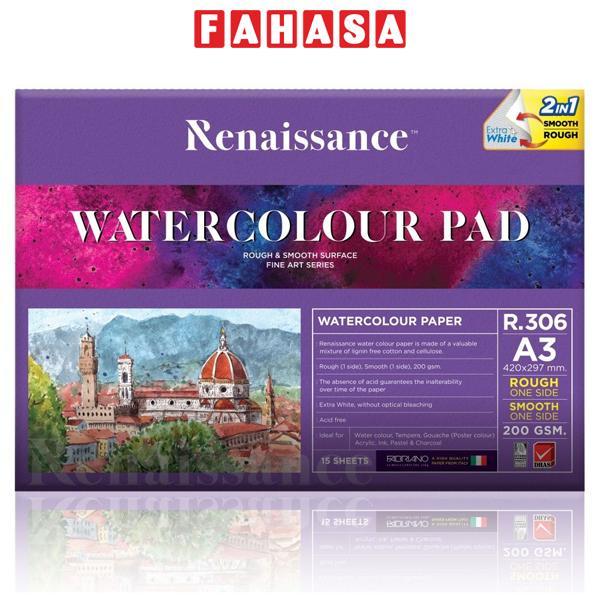 Tập Vẽ Màu Nước A3 - Renaissance R-306 (15 Tờ)