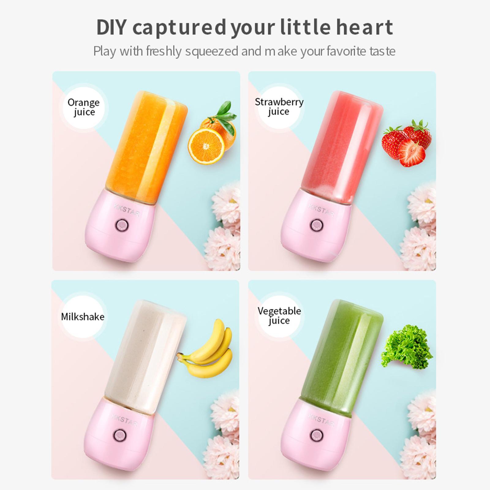 Portable Blender, USB Rechargeable Personal Travel Juicer for Fruit Shakes and Smoothies, Fruit Mixer