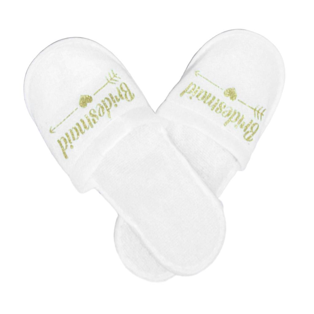 4 Pairs Wedding Party Slippers Gold