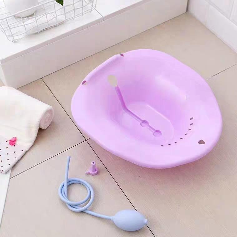 Chậu xông hơi vệ sinh phụ nữ có vòi xịt để vừa bồn cầu toilet. Shop giao mầu ngẫu nhiên - GDHN Loại Tốt