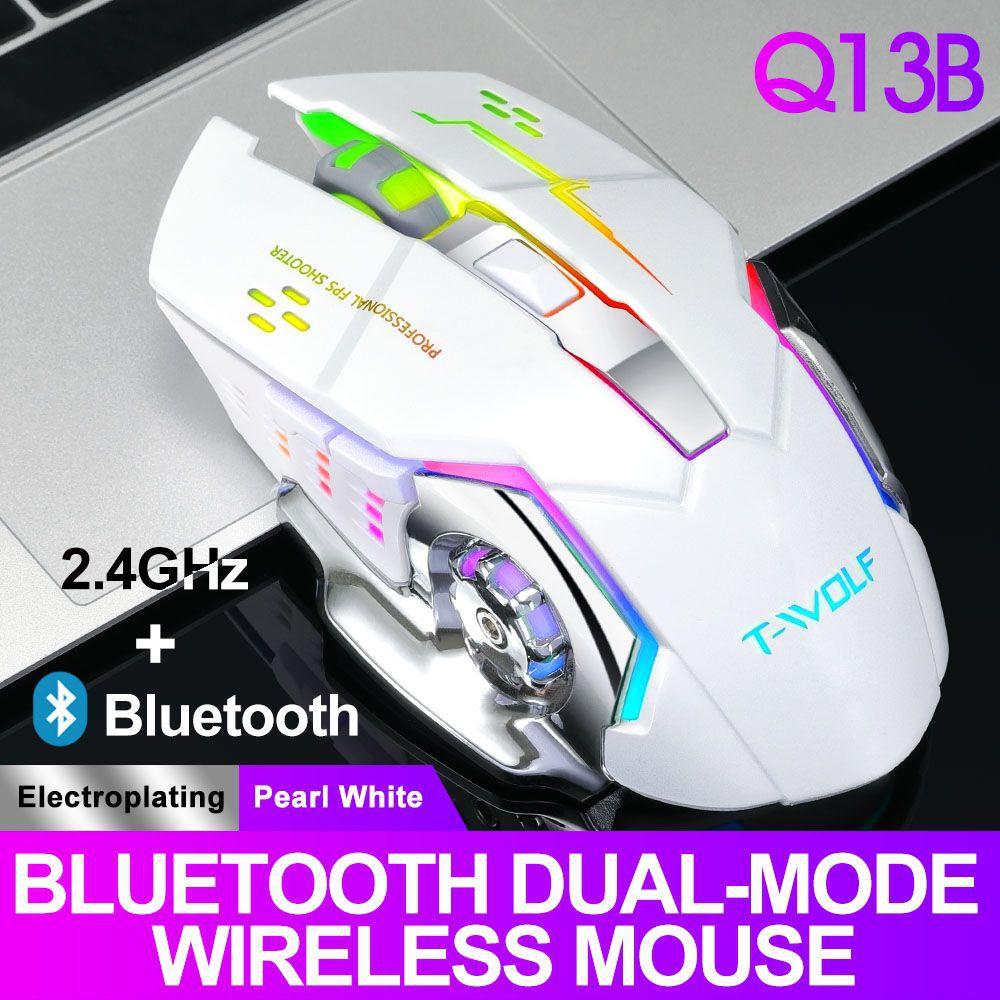 EAOR Hai Chế Độ Không Dây + Chuột Không Dây 2.4G + Chuột Bluetooth Sạc RGB Tắt Tiếng Chuột Chơi Game Cho Máy Tính Bảng Laptop Máy Tính Để Bàn game Thủ