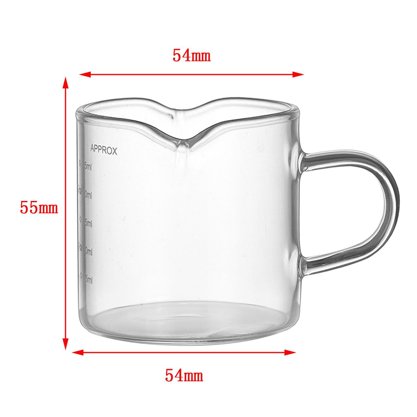 2pcs Espresso Glass Measuring Milk Cup Tea Cafe Drink Shaker Coffee Ounce Mug