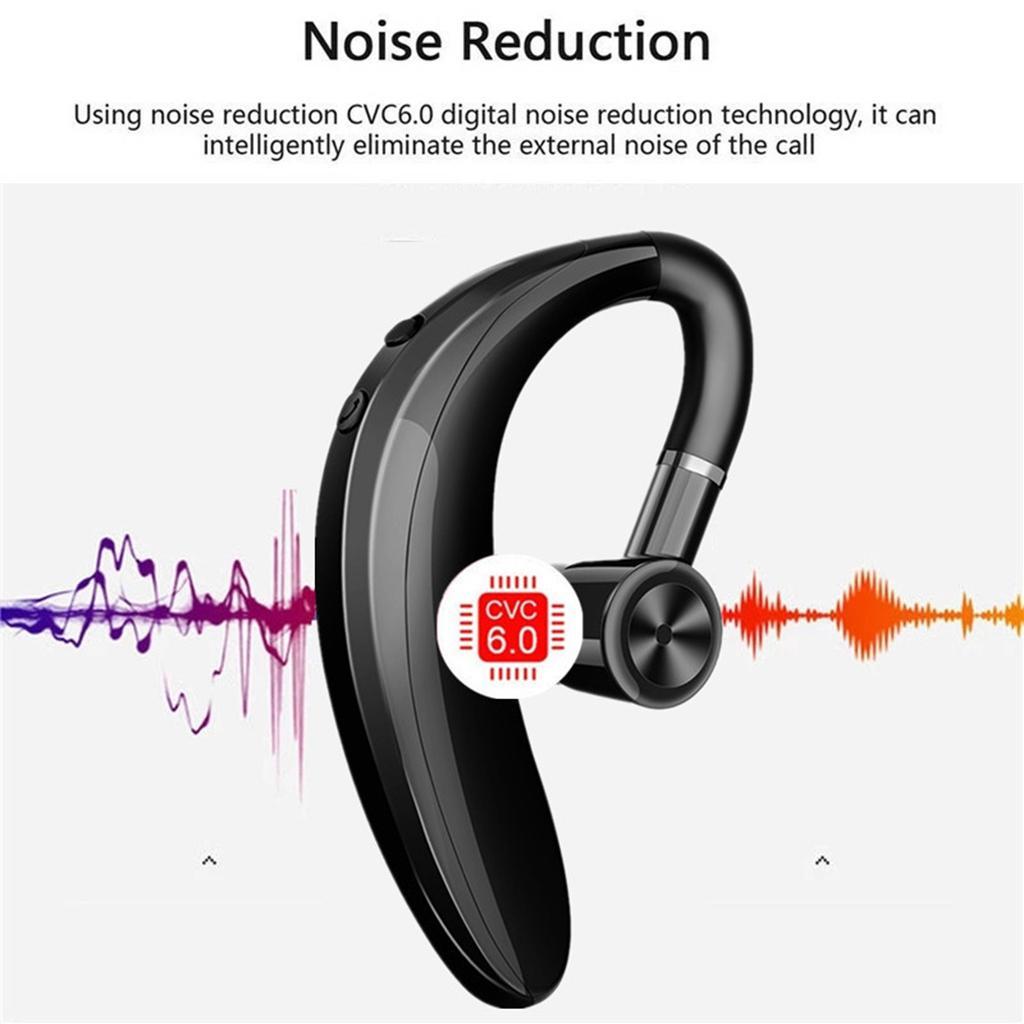 Wireless Bluetooth Headset Earpiece Hands Free Noise Cancelling Business