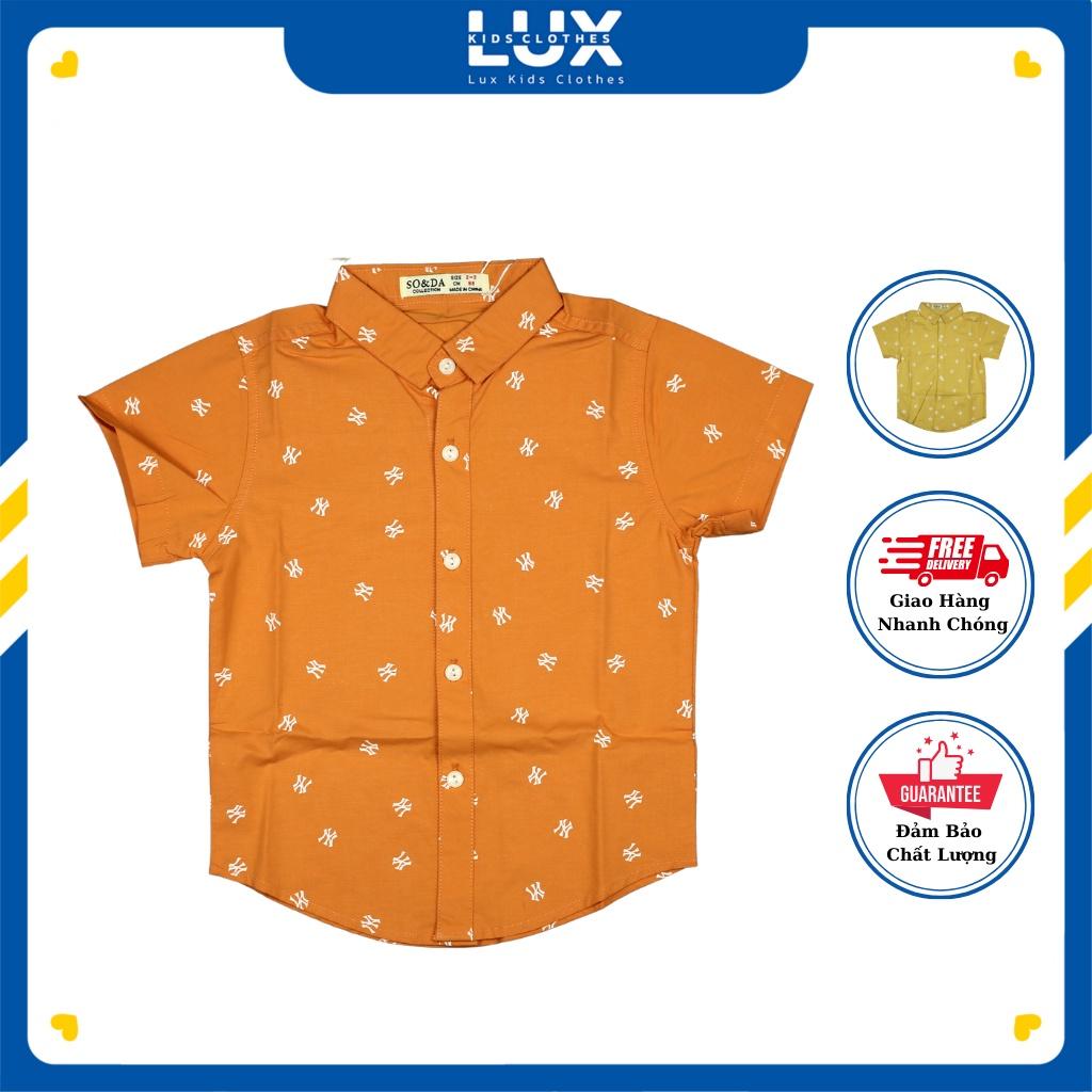 Áo Sơ Mi Cộc Tay Cho Bé Trai 3-8 Tuổi, Vải Thô Mềm Mại, Thoáng Mát - Sơ Mi Cộc Tay Mùa Hè Phong Cách Hàn Quốc - ASMCB05