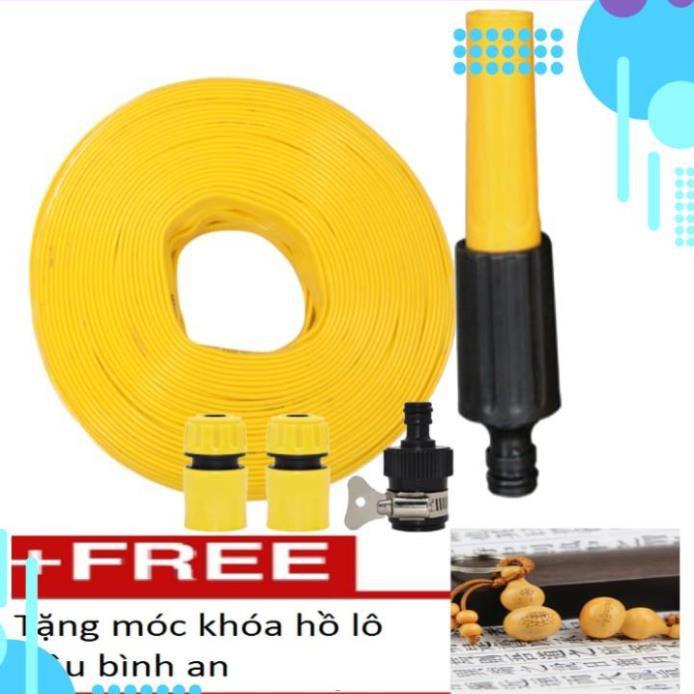 Bộ dây vòi xịt nước rửa xe,tưới cây ,tăng áp 3 lần,loại 3m,5m 206622-5 cút sập,nối nhựa đen+ móc khoá