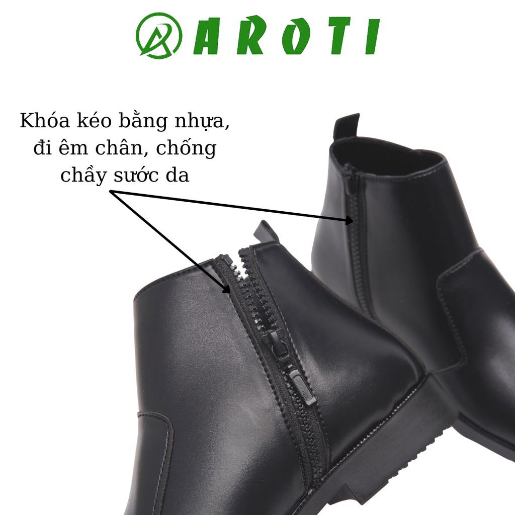 Giày Chelsea Boots Classic cổ khóa, đế khâu chắc chắn-CB521 NHÁM