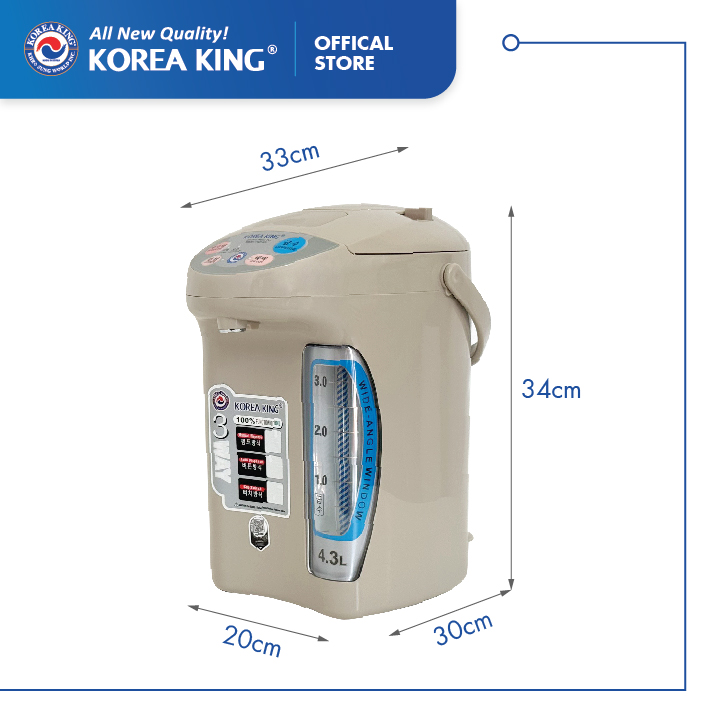 PWP-43L Bình thủy điện Korea King (dung tích 4.3L, công suất 750W, điện áp 220V/50HZ) - Hàng chính hãng