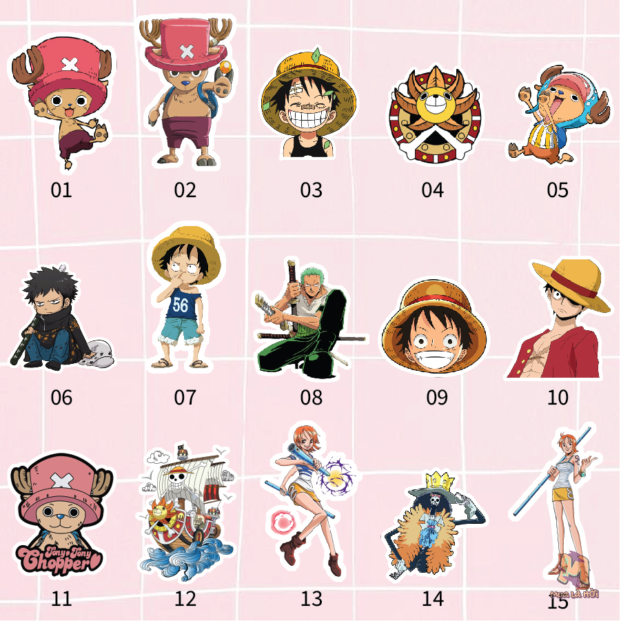 Miếng dán Stickers truyện One Piece
