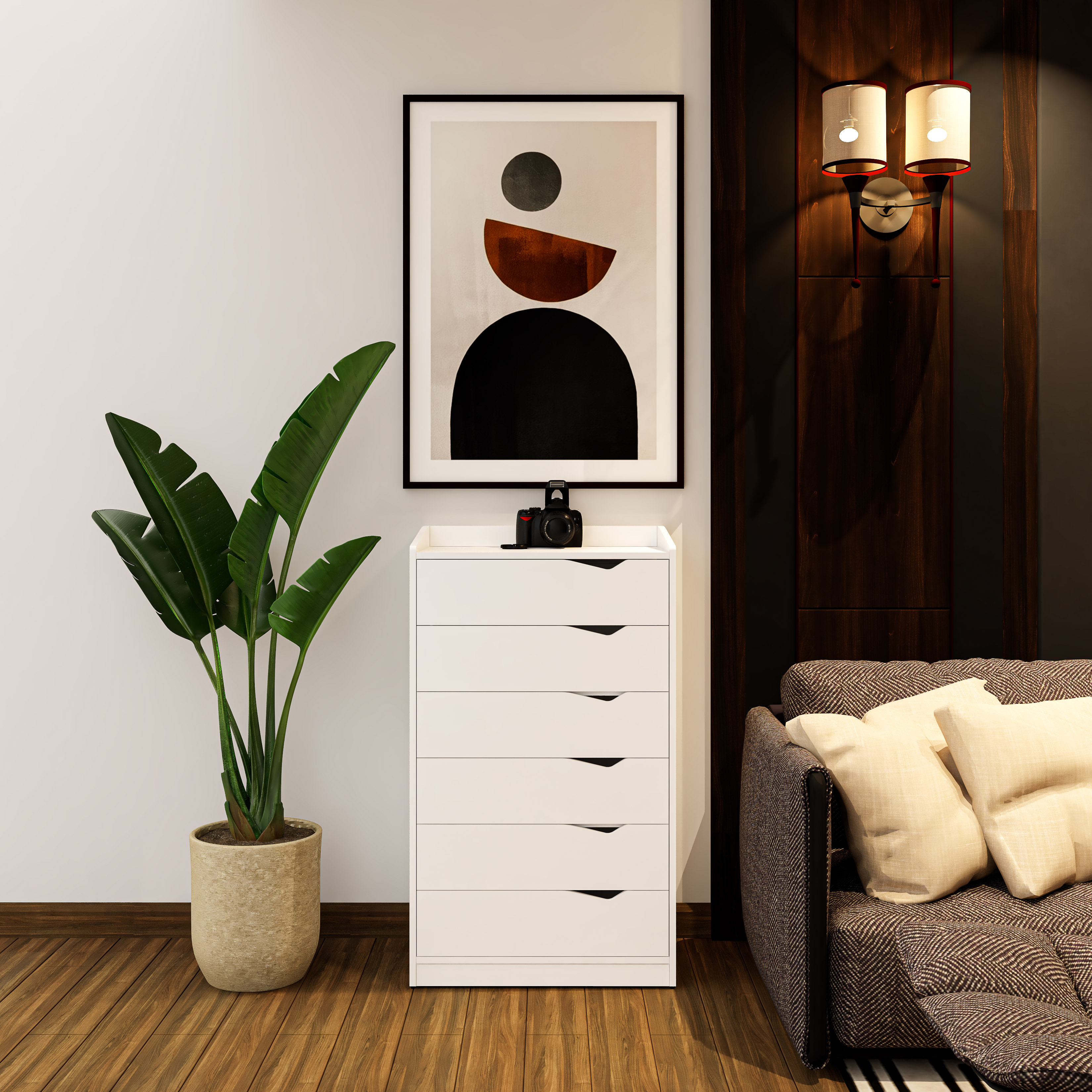 [Happy Home Furniture] WINNI, Tủ lưu trữ 6 ngăn kéo, 70cm x 45cm x 120cm ( DxRxC), THK_139
