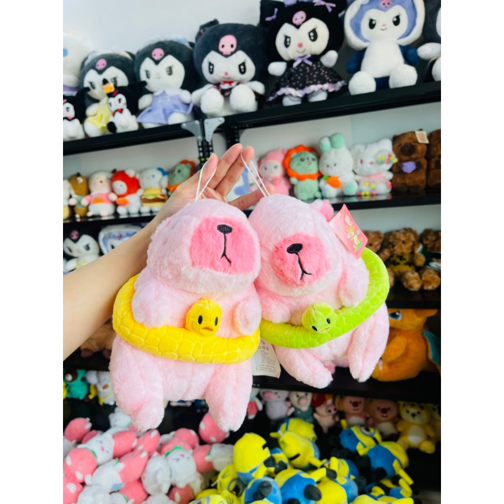 Thú nhồi bông Capybara đeo phao đi biển cute - Size 22cm - Quà tặng chuột lang đeo phao có thể cởi ra được