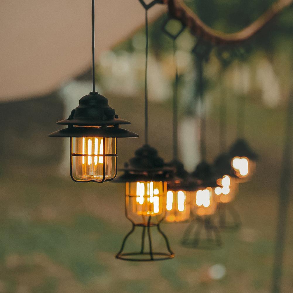 Đèn cắm trại kiểu dáng cổ điển di động, 2 Cấp độ sáng có thể điều chỉnh để cắm trại, ngoài trời
