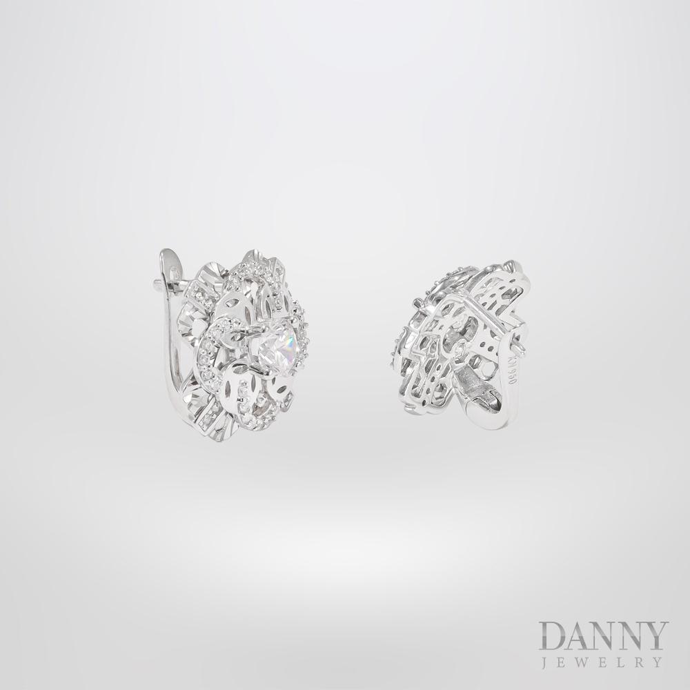 Bông Tai Nữ Bạc 925 Danny Jewelry Xi Bạch Kim Đính Đá CZ NI4GZ029