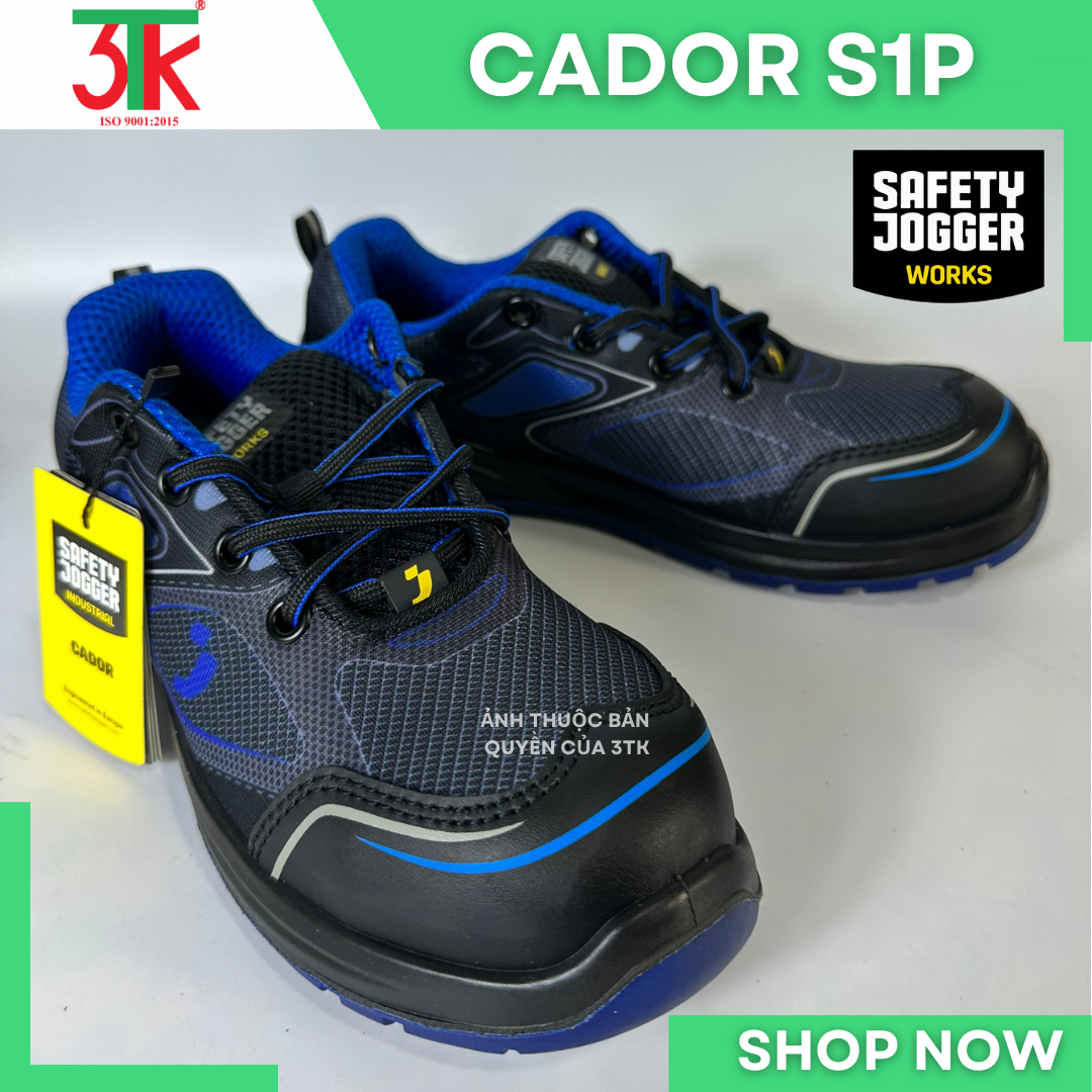 Giày Bảo Hộ lao động Safety Jogger CADOR S1P Trọng lượng nhẹ , Chống Dập Ngón, Chống Trơn Trượt, Chống đâm xuyên , Chống va đập