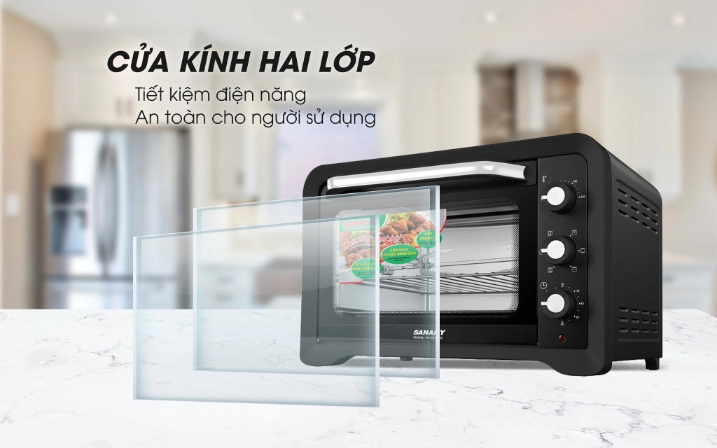 Lò nướng Sanaky 80 lít VH-809S2D Hàng chính hãng