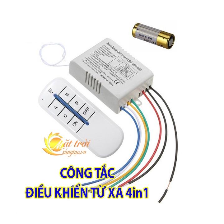 Công tắc điều khiển từ xa RF 4 cổng (kèm remote)