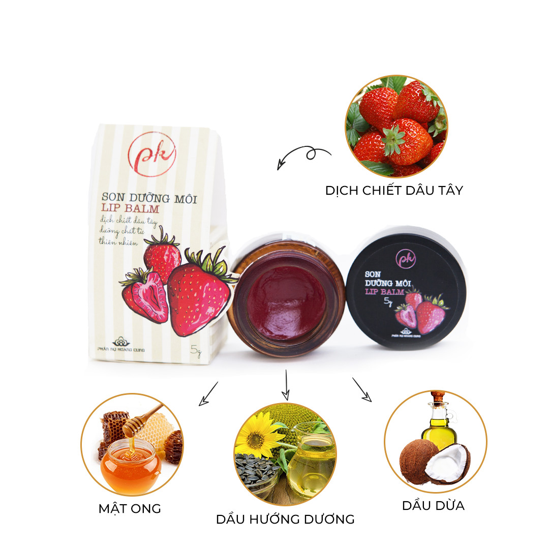 Son Dưỡng Hồng Môi Lip Balm Dịch Chiết Dâu Tây Thiên Nhiên 5g