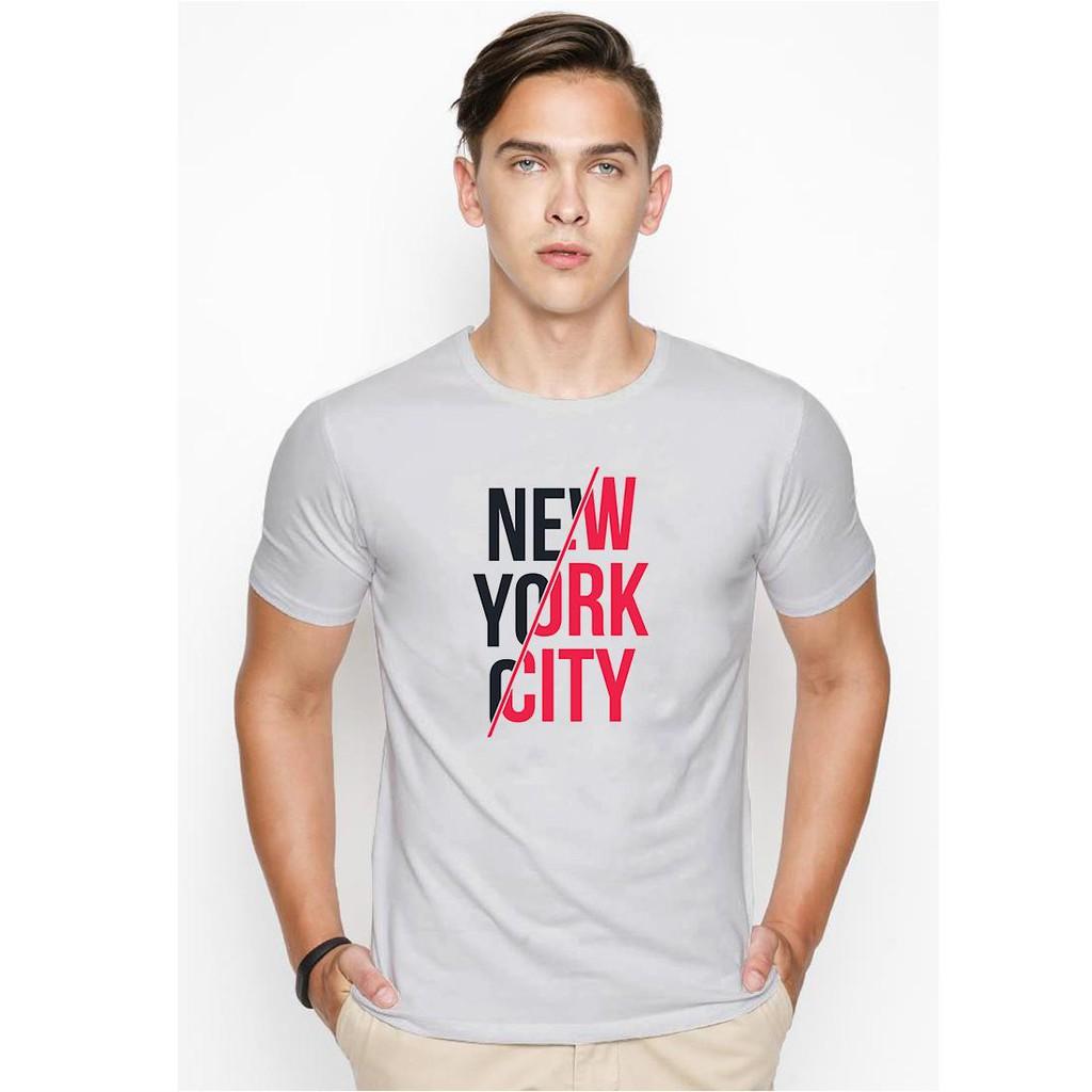 Áo thun nam đẹp hình New york city cá tính màu xám nhạt vải dày mịn TEEGR549