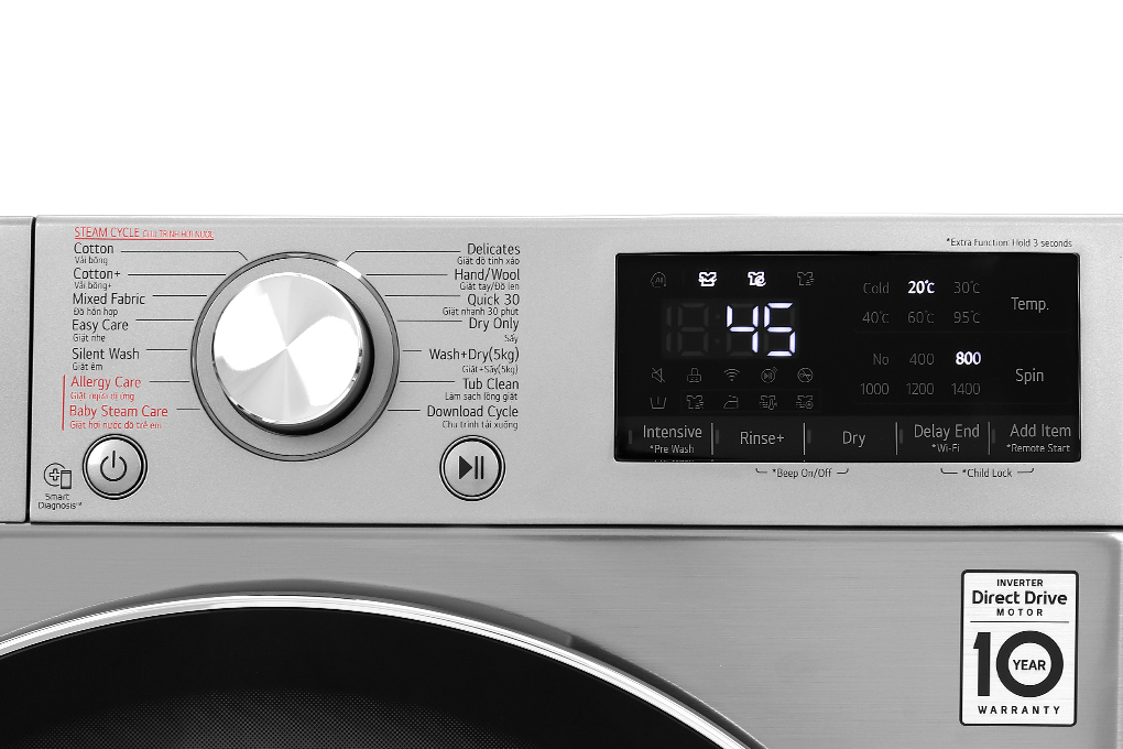 Máy Giặt Sấy LG Inverter 9Kg/5kg FV1409G4V - Hàng chính hãng - Giao HCM và 1 số tỉnh thành