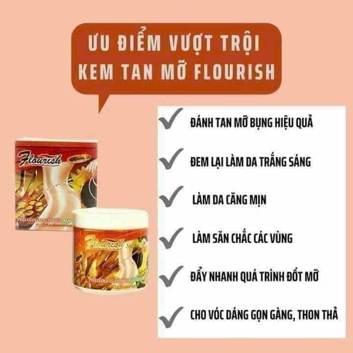 Kem tan mỡ bụng gừng ớt Flourish Thái Lan 500g ( không xuất hóa đơn đỏ )