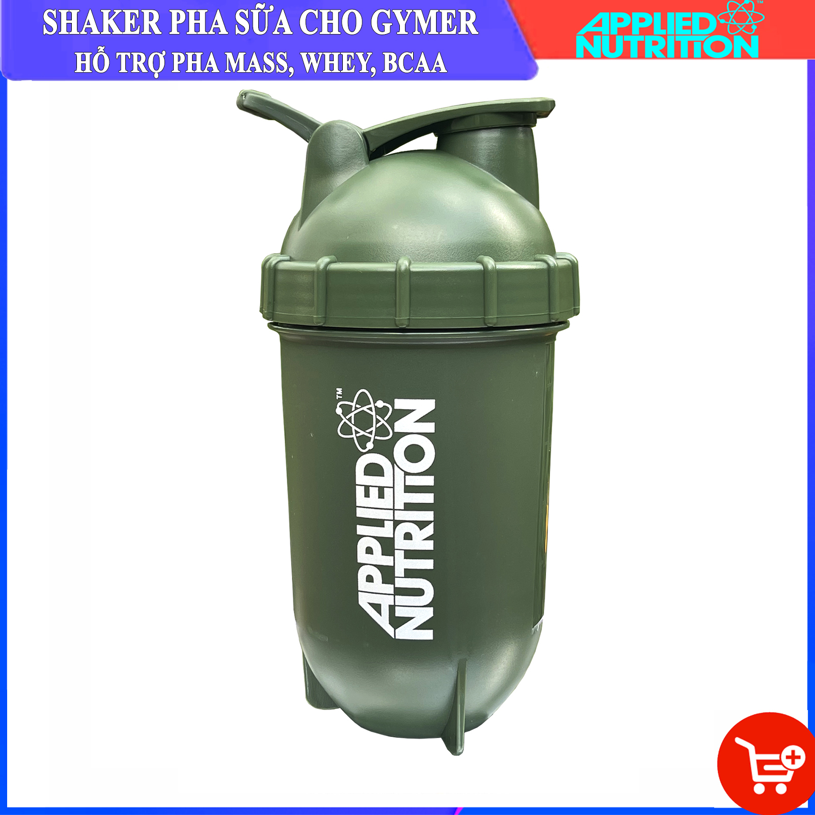 Bình lắc Shaker pha sữa cho người tập GYM hiệu APPLIED NUTRITION - Bình nước thể thao Shaker 400 ml