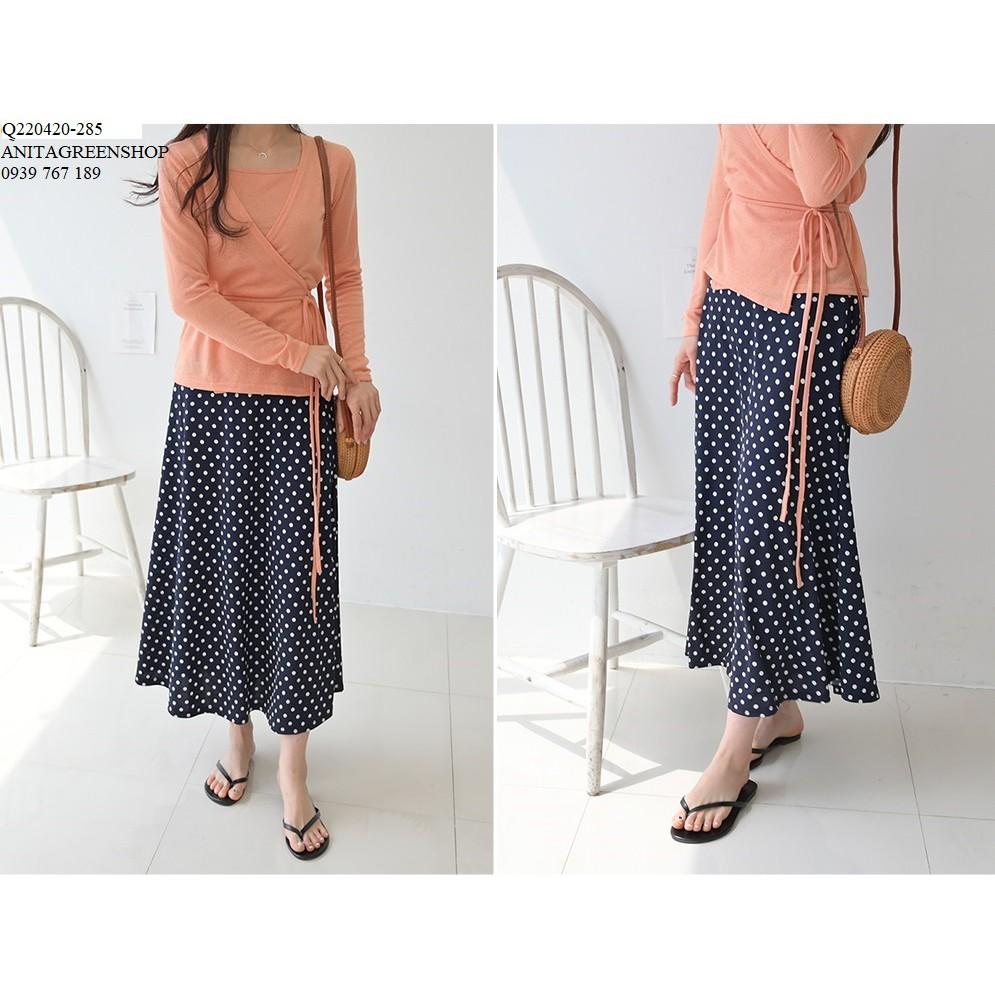 Q220420 CHÂN VÁY MAXI CHẤM BI