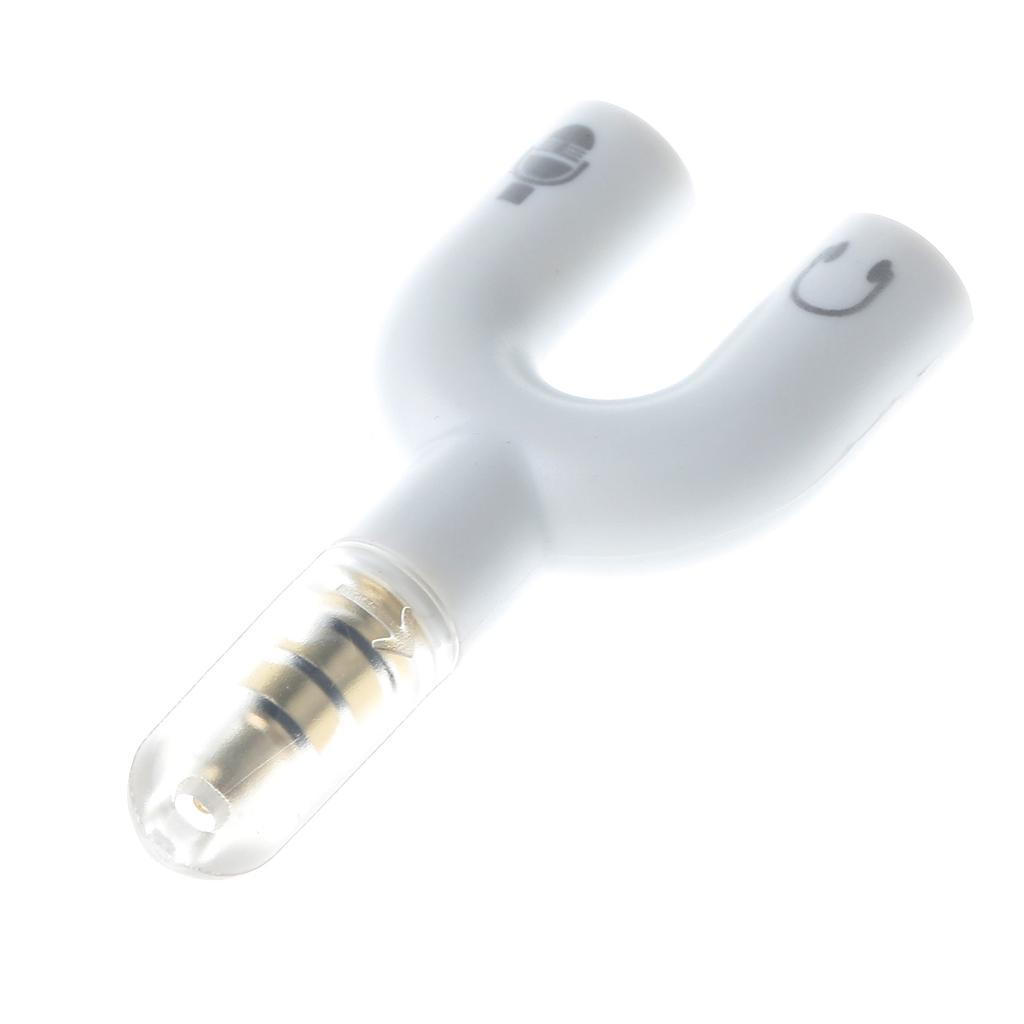 3.5mm Audio Splitter Adapter for Headphone Headset PC Smartphone White