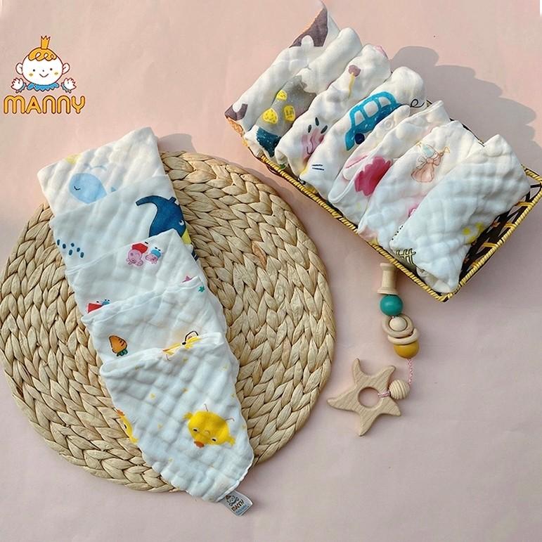Yếm Xô Nhăn 6 Lớp Cho Bé Manny Mềm Mại, Thoáng Mát, Thấm Hút Tốt, Yếm Xô Cho Trẻ Sơ Sinh