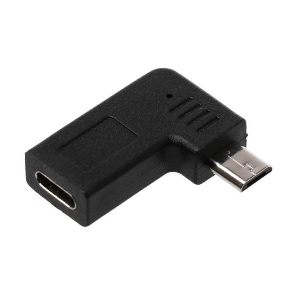 2X 90 Degree Micro USB Male To Type C Female Adapter For Samsung S7,Huawei