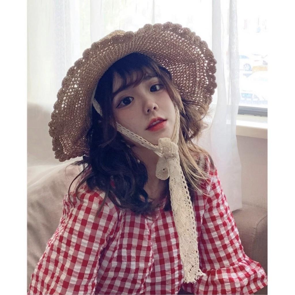 MŨ CÓI VINTAGE DÂY REN KHÔNG CỐ ĐỊNH MÃ-04