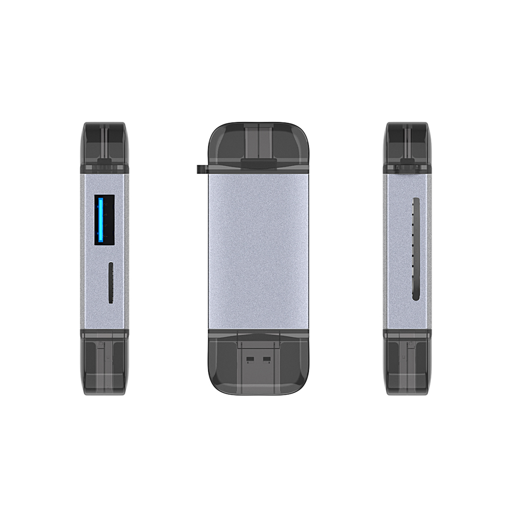 Đầu đọc thẻ 6 trong 1 bộ kết hợp USB Type-C Micro USB & USB 2.0 đến Đầu đọc thẻ TF / SD với 2 khe cắm