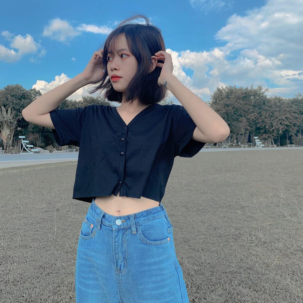  Áo Croptop Nữ UNI Tay Ngắn Form Rộng Ulzzang (ẢNH THẬT)