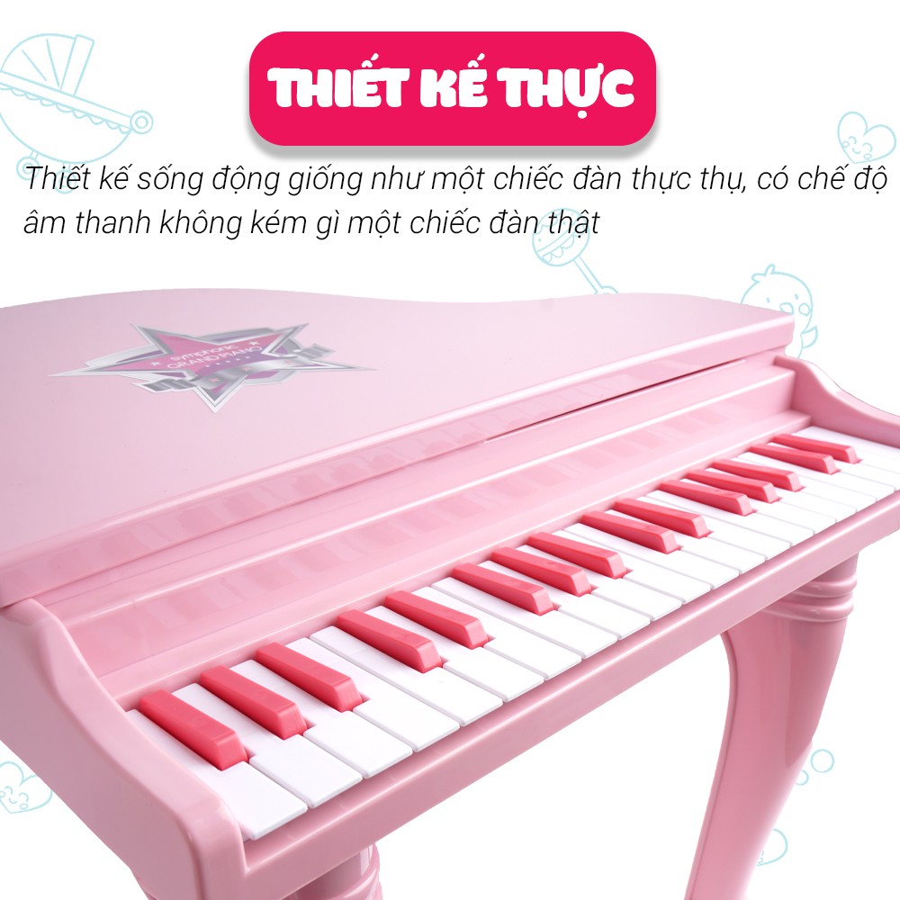 Đồ chơi âm nhạc cho bé - Đàn piano cổ điển kèm mic thu âm - Winfun - 2045 cho bé 3 tuổi trở lên