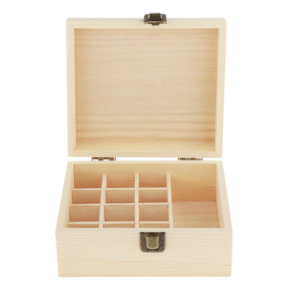 12 Slots 15ML Wooden Box Storage Case Essential Oil Perfume Display Holder