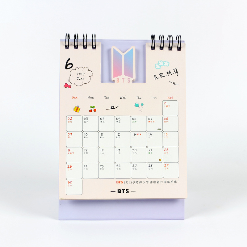 Lịch 2019 để bàn BTS