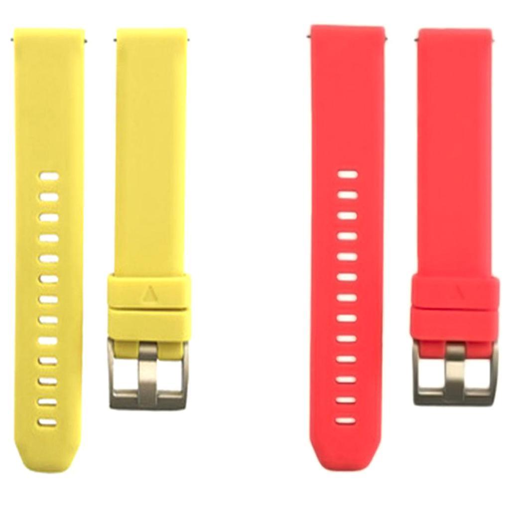 2Pcs 20mm Universal Silicone  Wrist Strap for Smart Wrist Watch