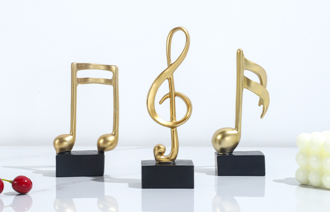 Nhấn chuột lên hình để phóng to Mô hình 3 nốt nhạc, khoá sol mạ đồng bàn làm việc decor trang trí nhà cửa - Hàng chính hãng