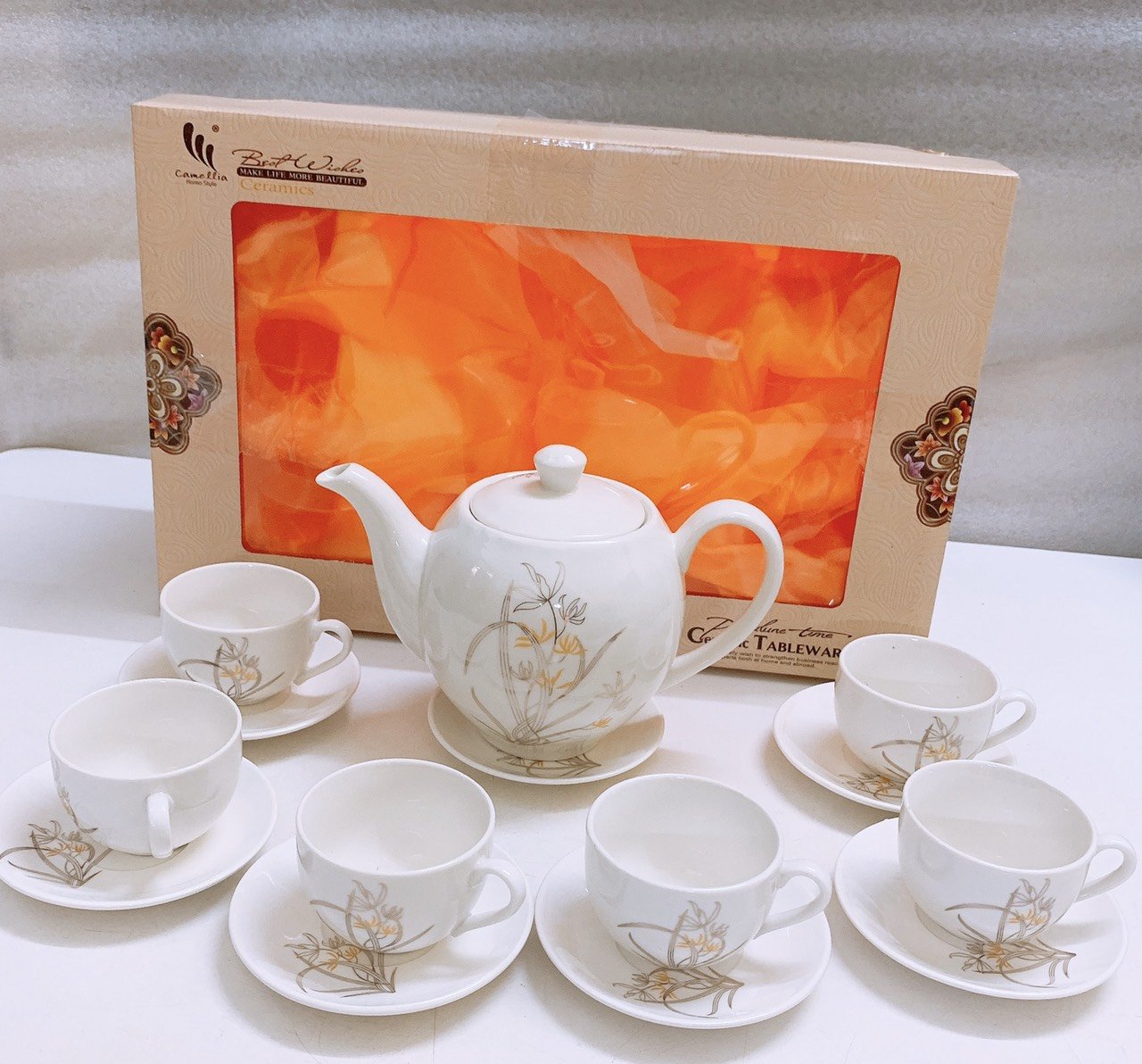 BỘ TÁCH TRÀ HỌA TIẾT CAO CẤP