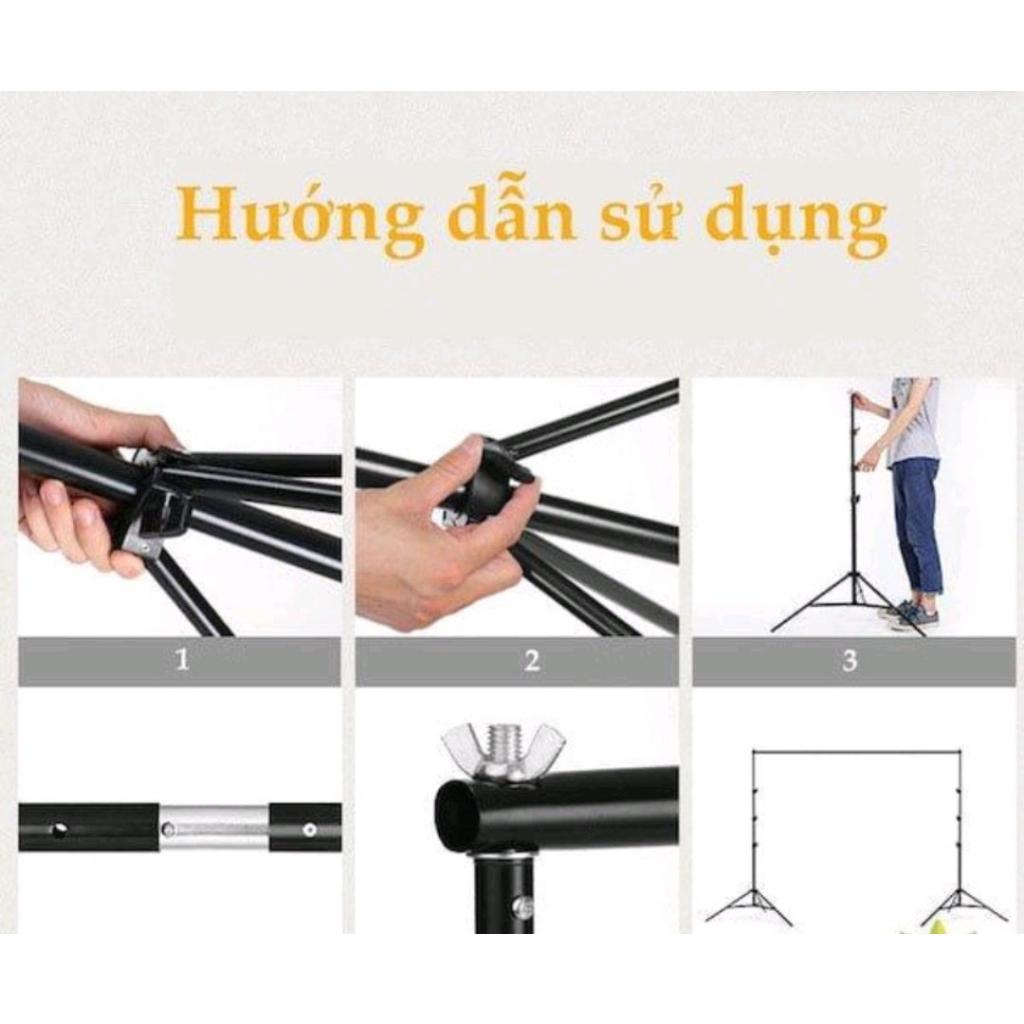 Bộ khung hình chữ U size 2m6 x 3m treo phông nền chụp ảnh