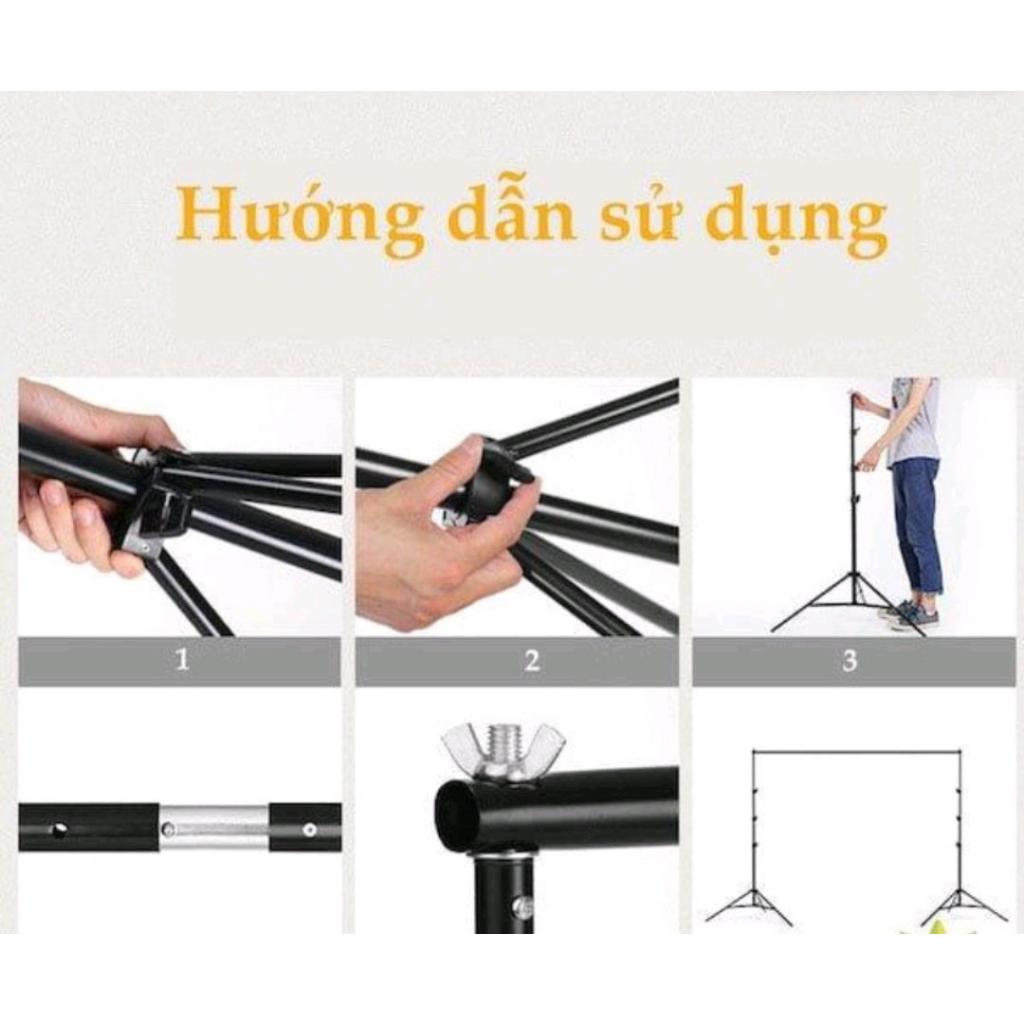 Bộ khung hình chữ U size  2m6 x 3m treo phông nền chụp ảnh