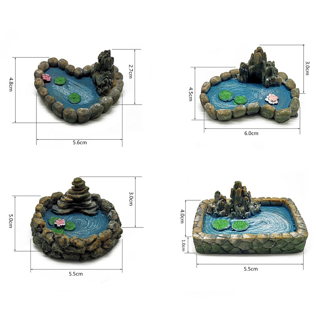 Miniature Pond Figurine Fairy Garden Decoration Dollhouse Garden Decor